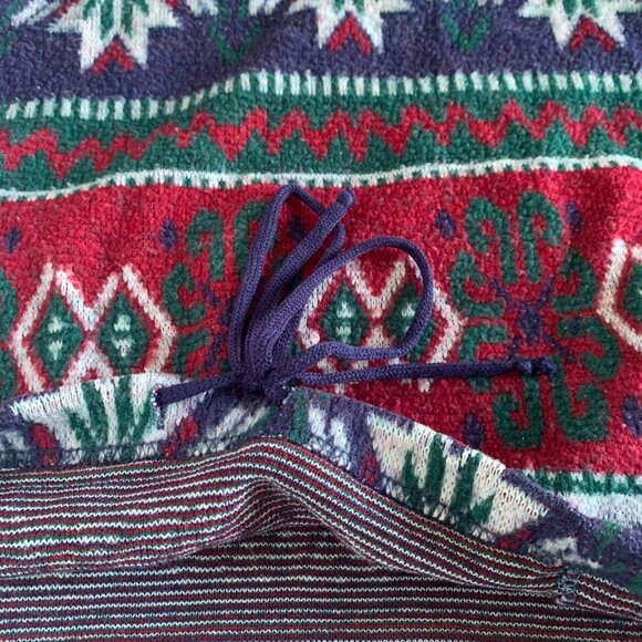 90s Vintage Bruttini Uomo Men's Geometric Mock Neck 3/4 Zip Fleece Sz Large - Picture 12 of 17